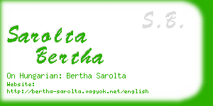 sarolta bertha business card